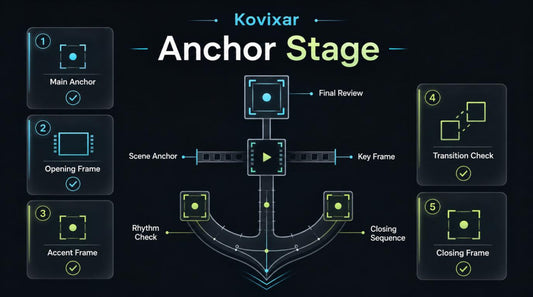Diagram of the Kovixar Anchor Stage process on a dark background