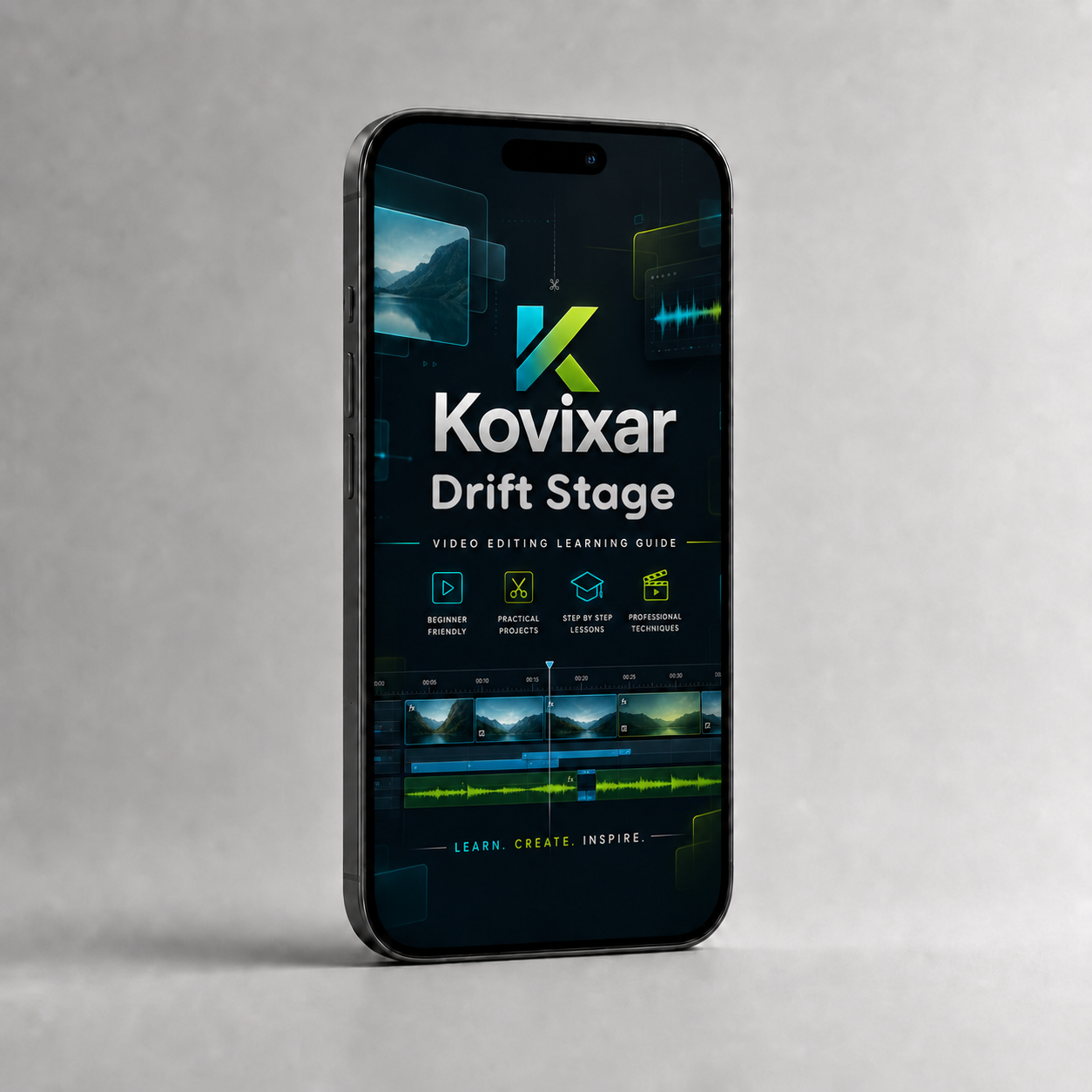 Phone displaying the Kovixar Drift Stage app on a gray background